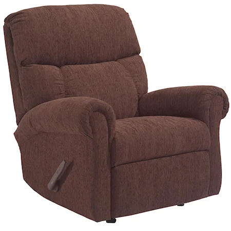 Swivel Rocking Recliner with Rolled Arms